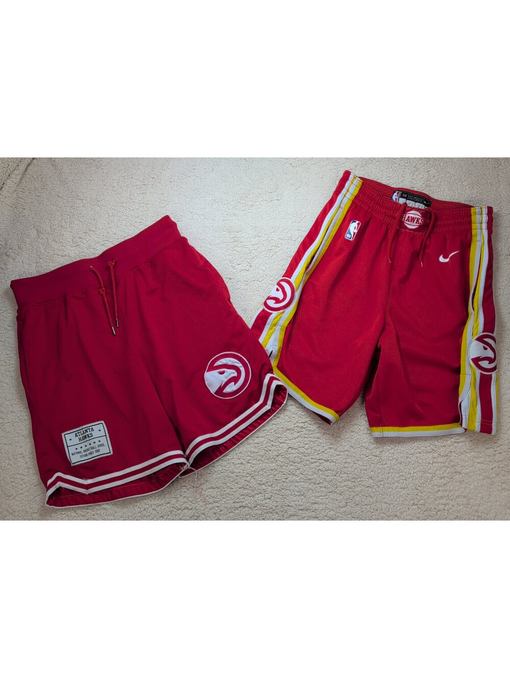 Atlanta Hawks Nike Dri-Fit & NBA Men’s Small Basketball Shorts Red Lot of 2